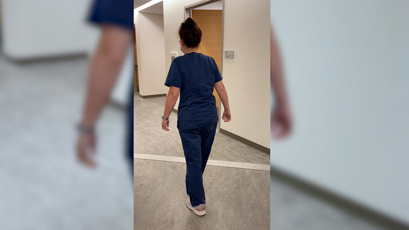A video displaying a patient with LEMS having a waddling gait