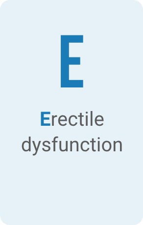E = Erectile dysfunction